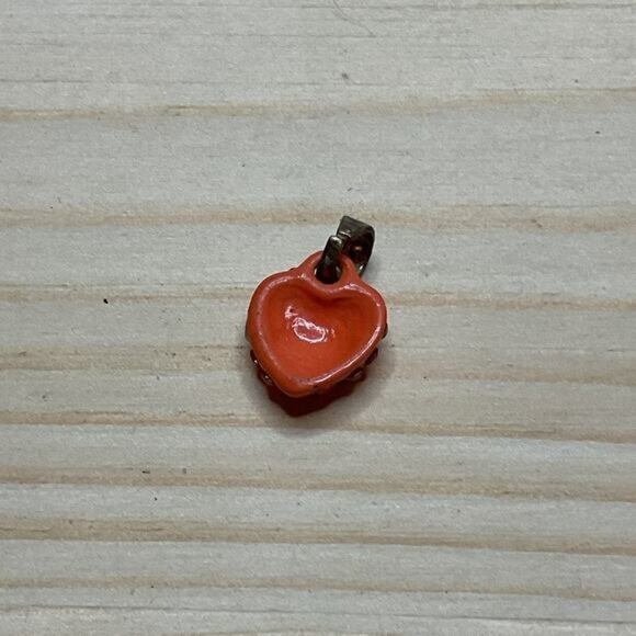 Heart-Shaped Red Pendant With Rhinestones - Picture 3 of 4